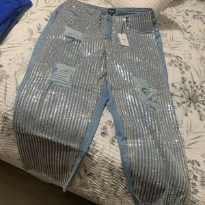 Fashion to figure Patrick Star Rhinestone Boyfriend Jeans